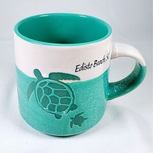 Cape Shore Stoneware Artisan 16 Oz Coffee Mug Sea Turtles Edisto Beach SC‎